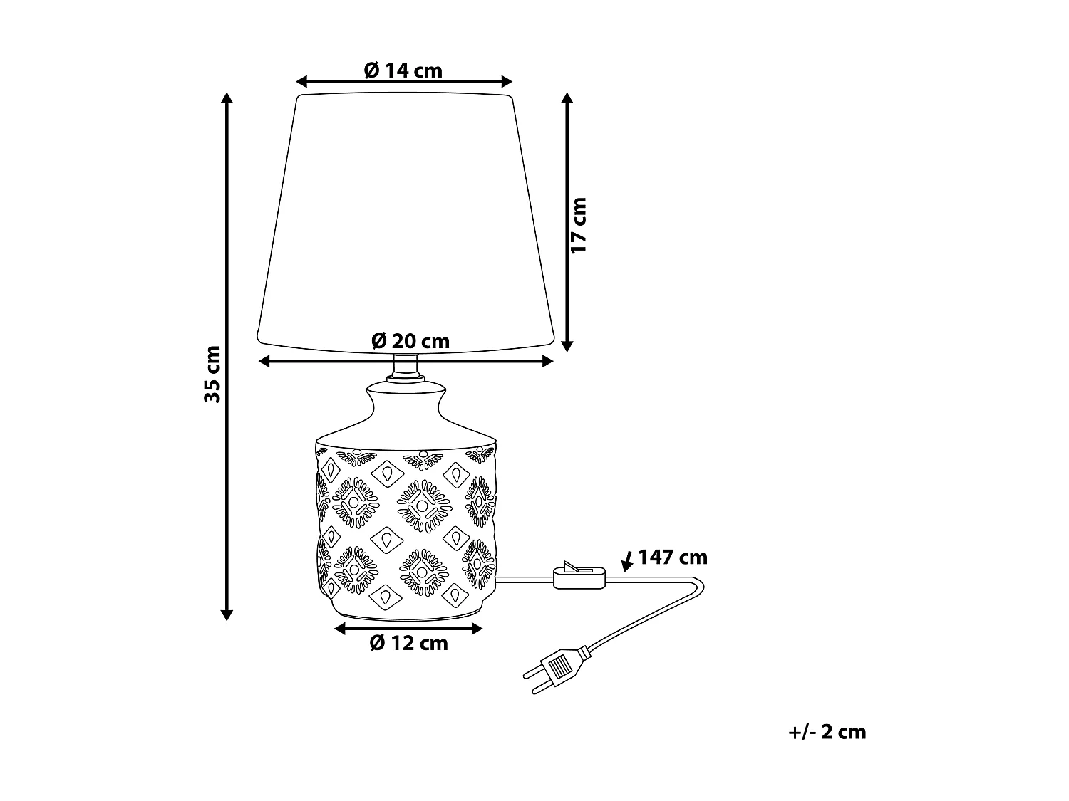 Candeeiro de mesa ROSANNA Cerâmica Creme