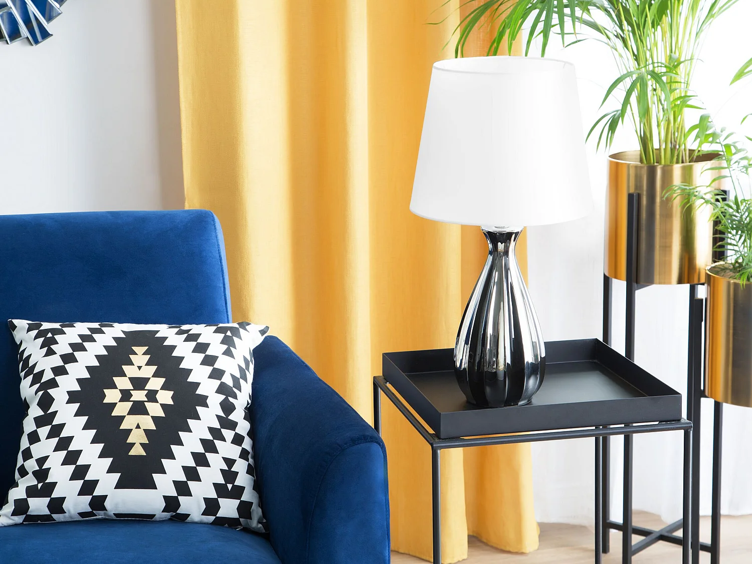 Lampe à poser VARDJA Céramique Argenté