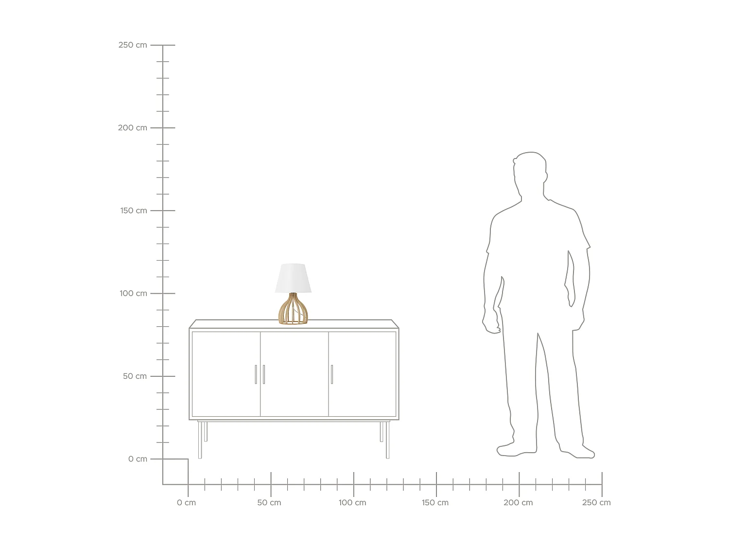 Lampe à poser AGUEDA Marron/blanc