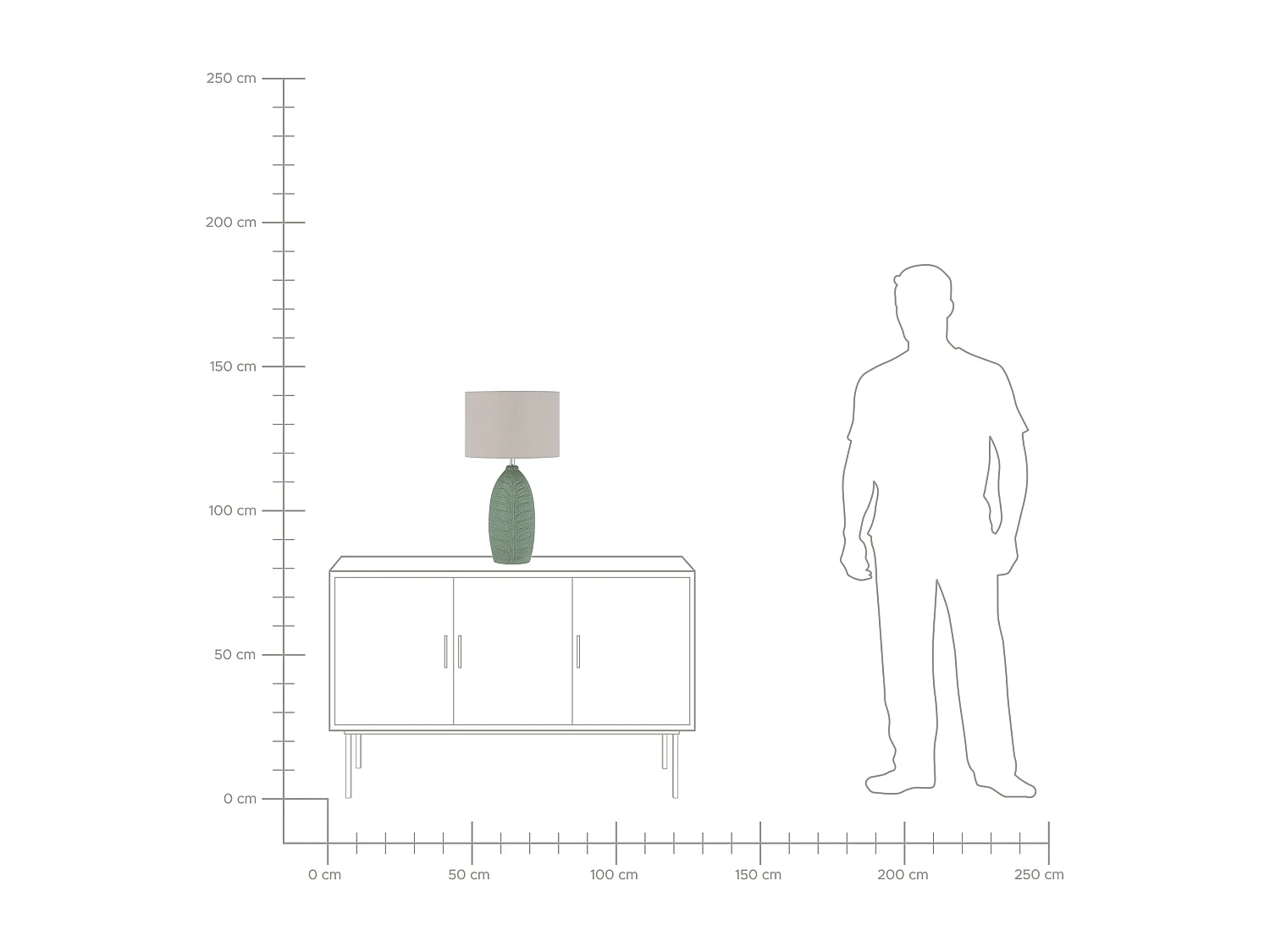 Lampe à poser verte et grise 59 cm OHIO