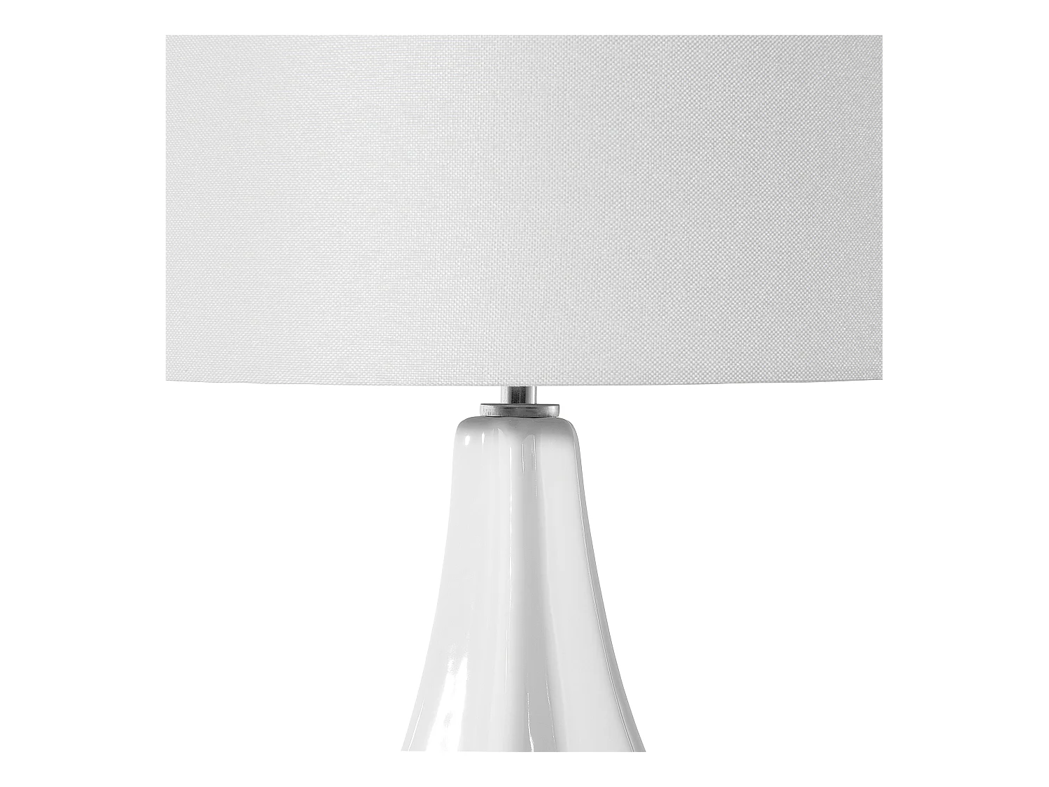 Stilvolle Tischlampe geschwungener Lampenfuß Kunstseide weiß hellbeige Santee