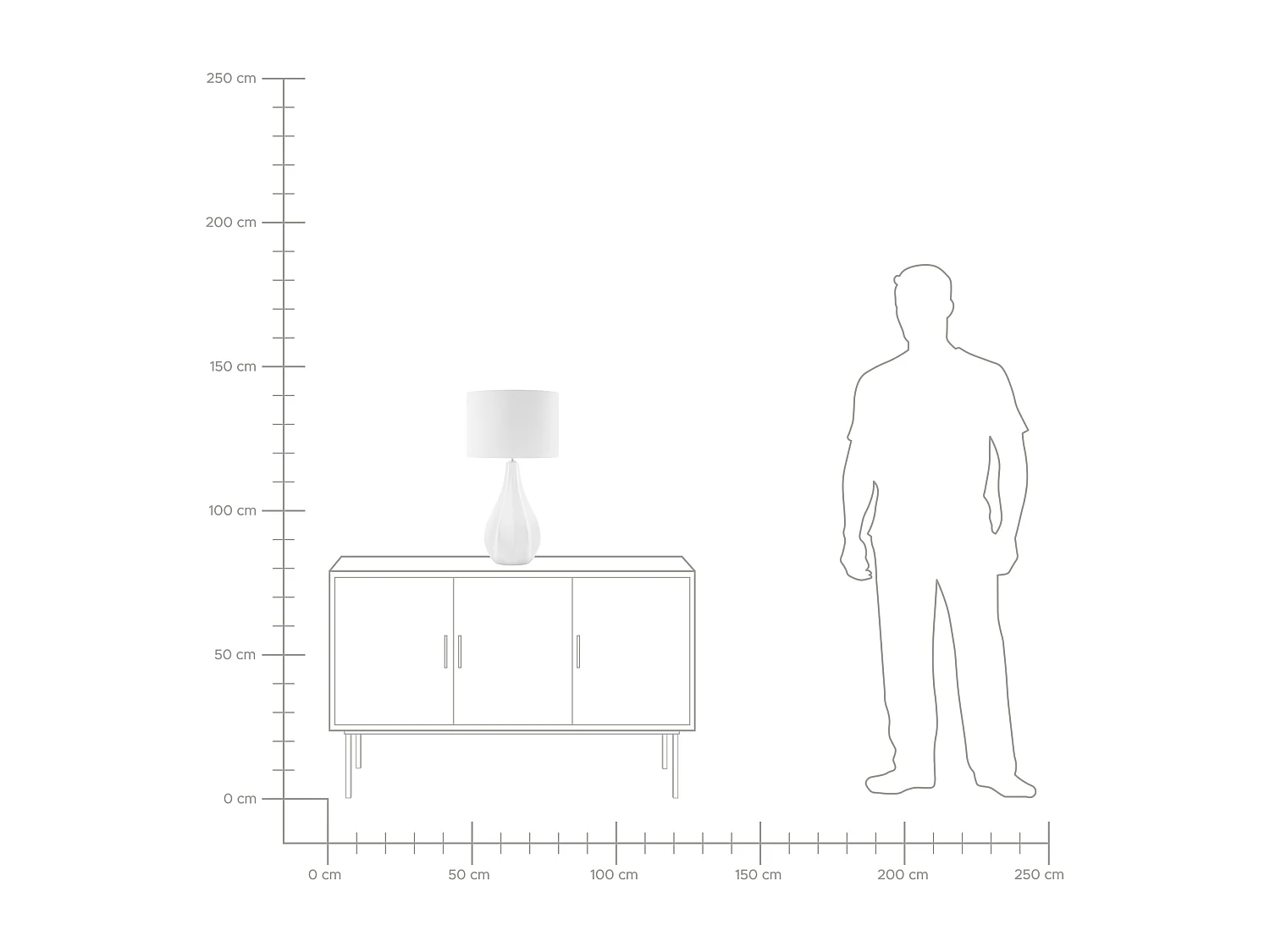 Lámpara de mesa SANTEE Porcelana Blanco crema