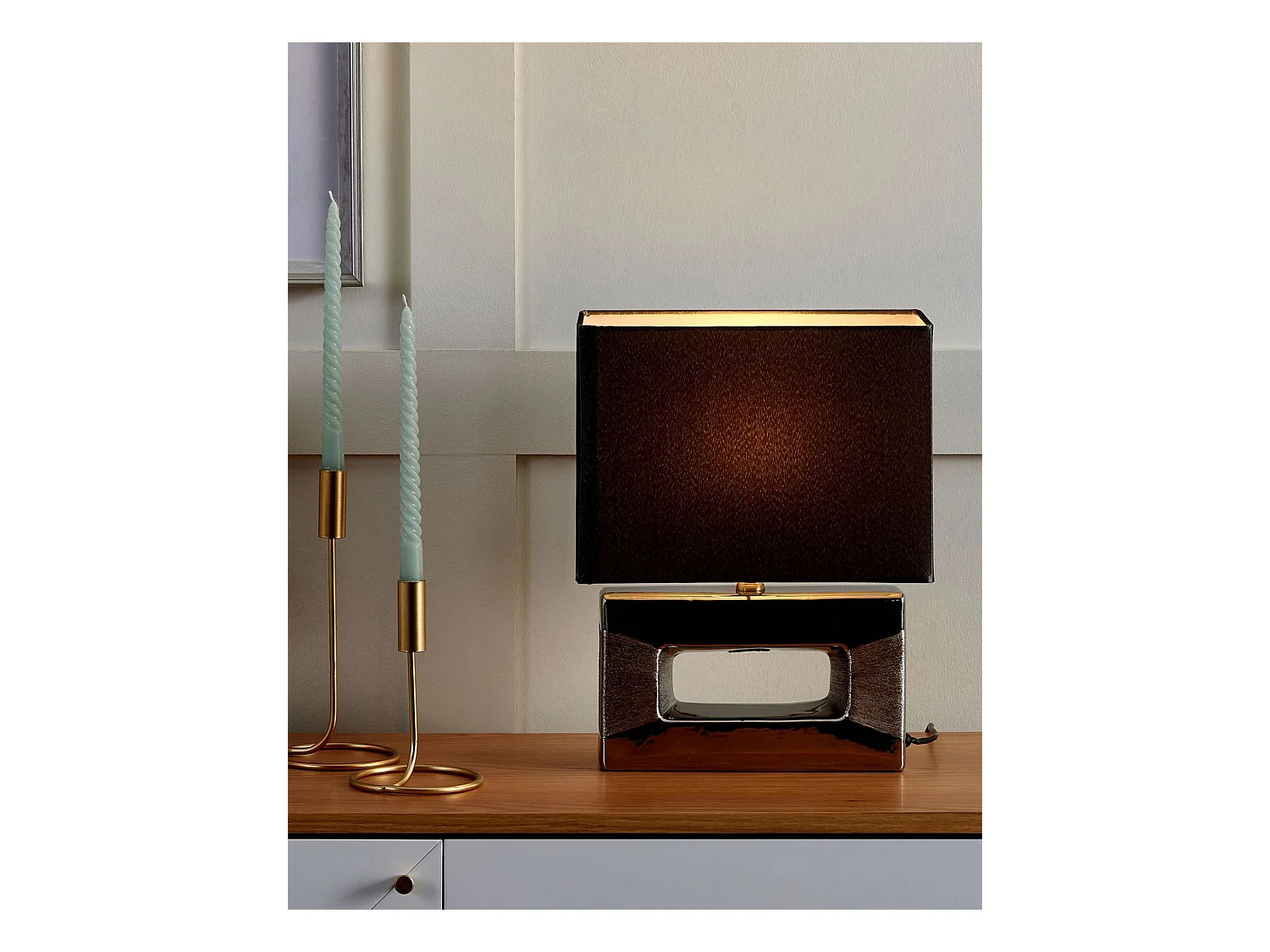 Lampe à poser ONYX Porcelaine Gris