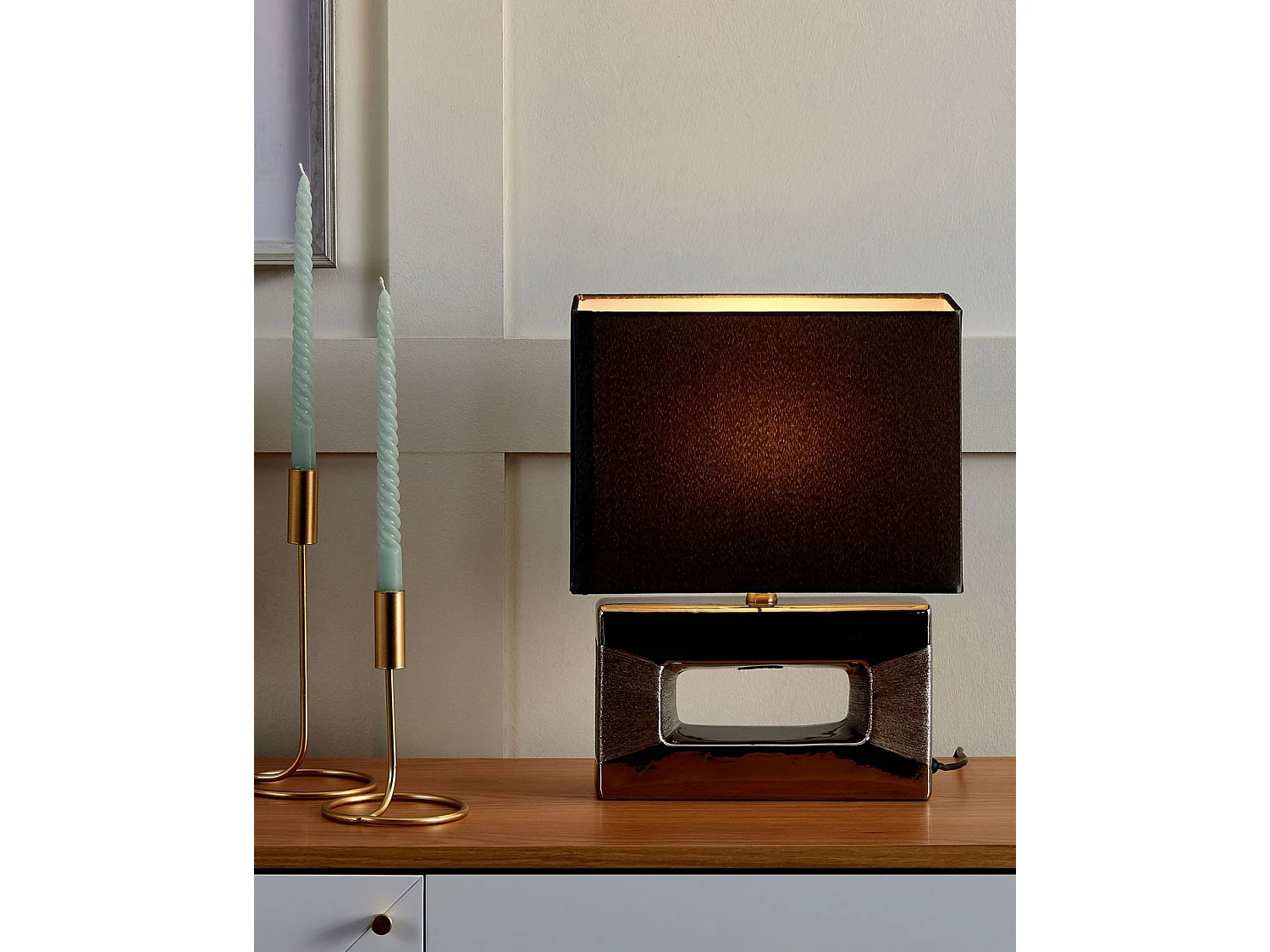 Lampe à poser ONYX Porcelaine Gris