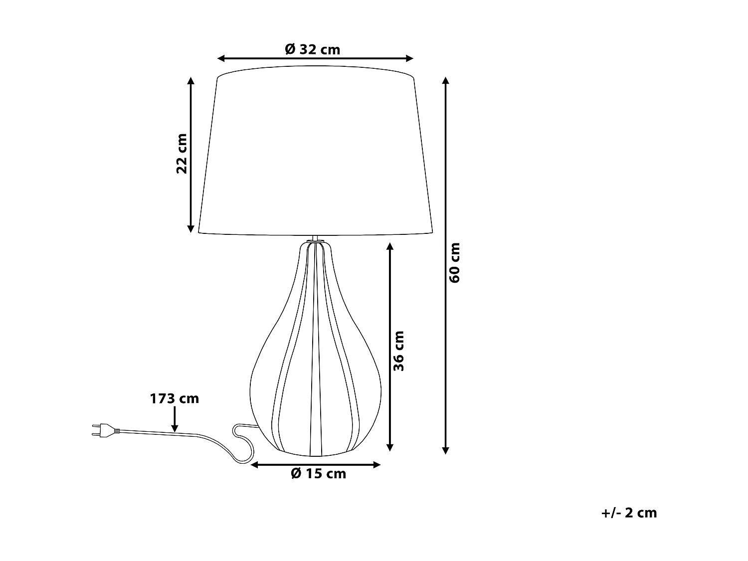Stilvolle Tischlampe geschwungener Lampenfuß Kunstseide schwarz Santee