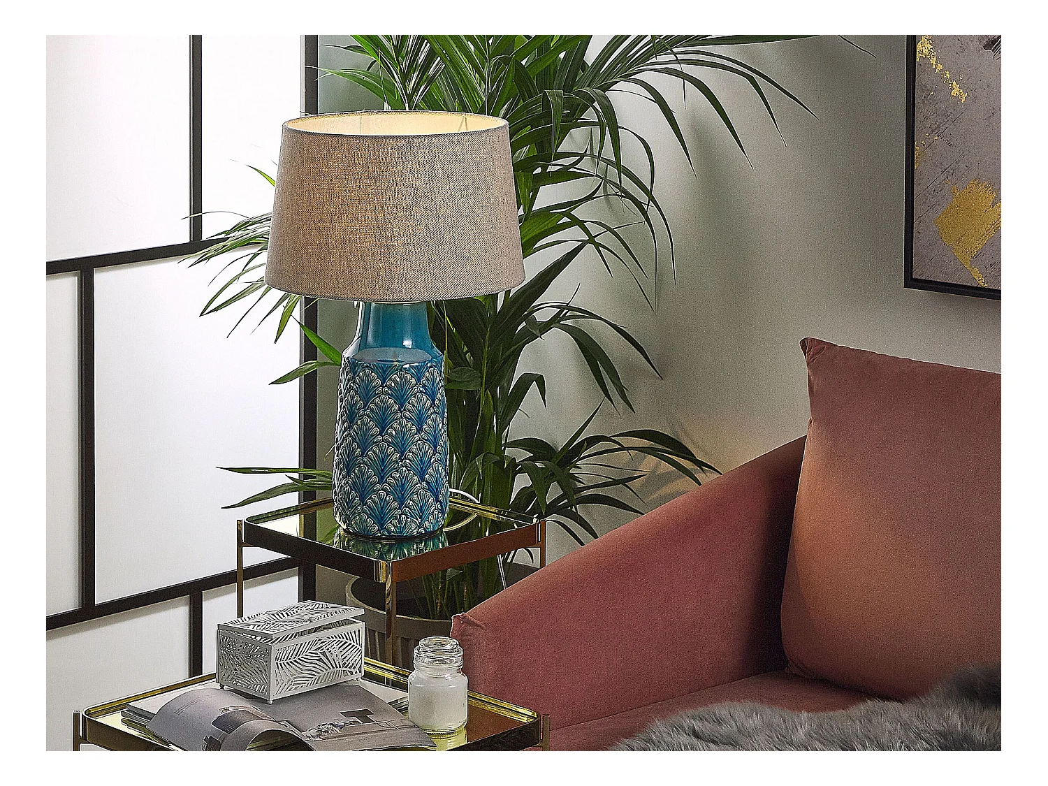 Tafellamp THAYA Keramiek Blauw