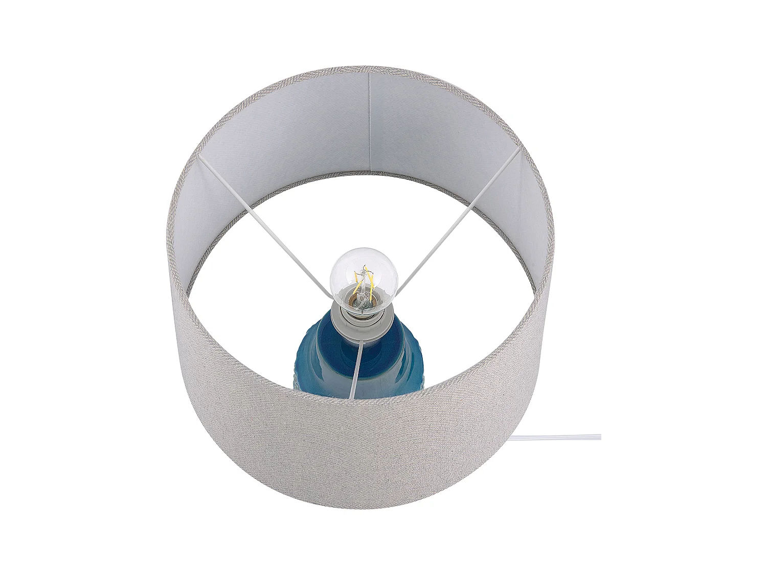 Dekorative Tischleuchte im Salon Keramik / Polyester blau Thaya