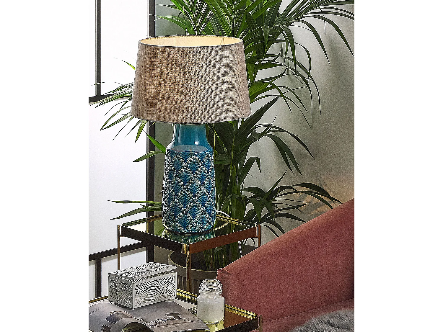 Tafellamp THAYA Keramiek Blauw