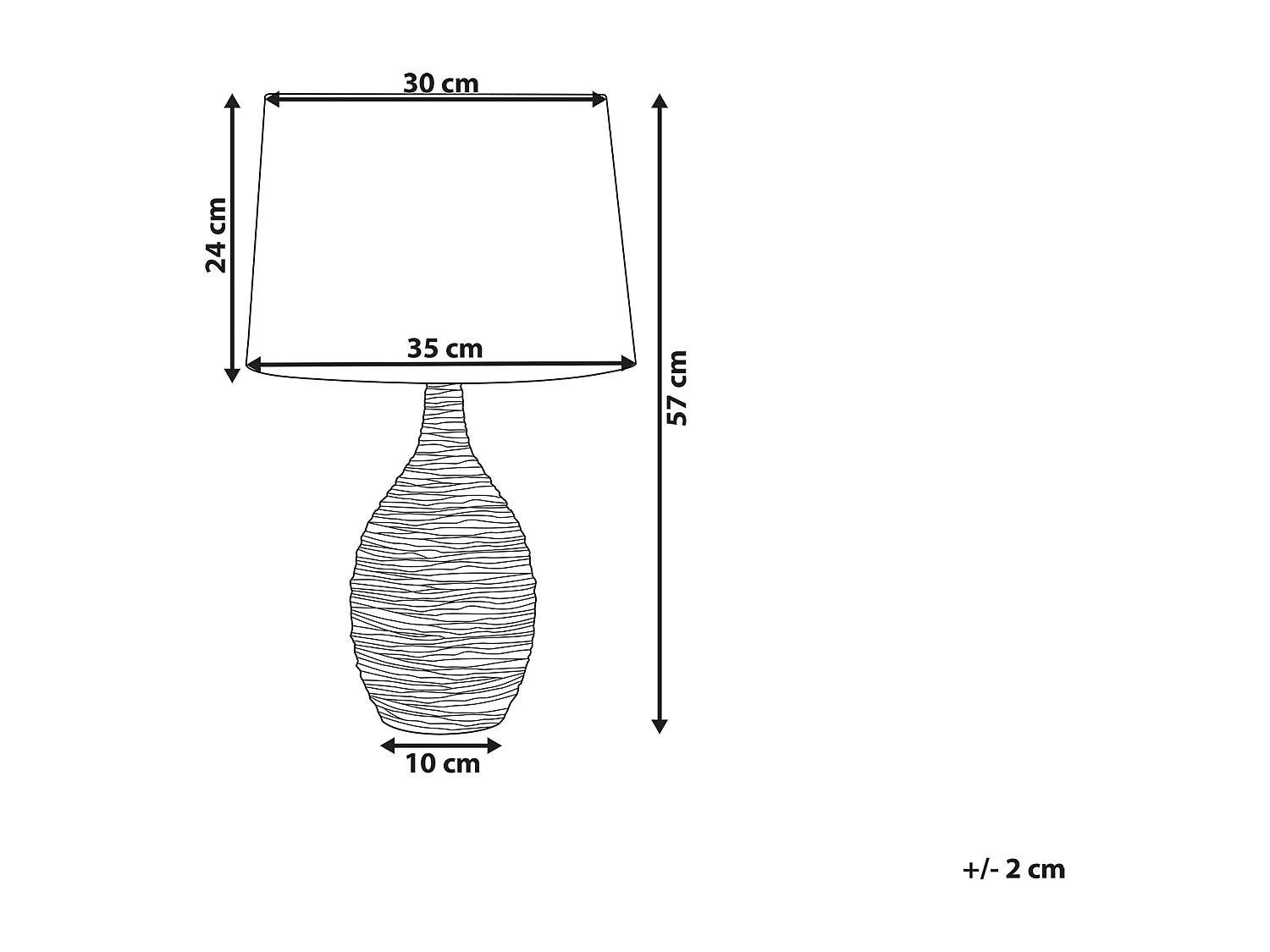 Moderne Tischlampe Keramik/Polyester geschnürte Optik grün Atsas