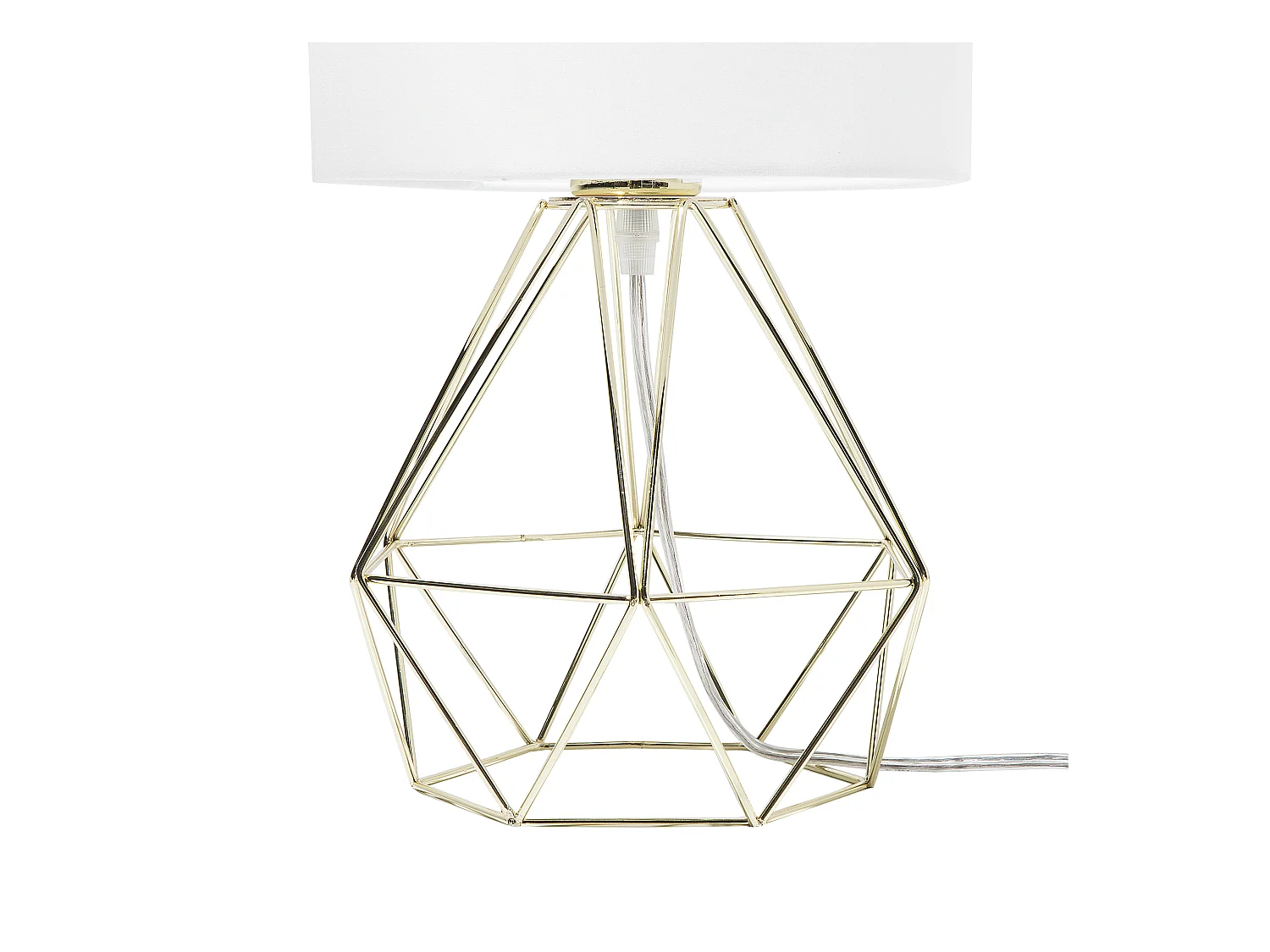 Moderne Tischleuchte Netzform weiß/gold geometrisch rund Maroni