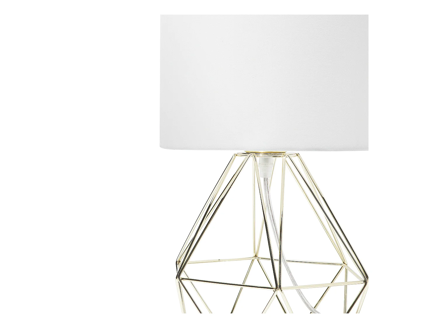 Moderne Tischleuchte Netzform weiß/gold geometrisch rund Maroni