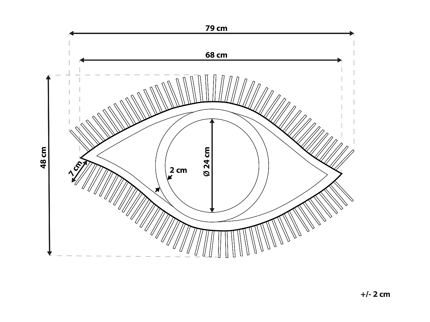 Wandspiegel SOYOPA 79 cm 48 cm Bamboehout Natuurlijk