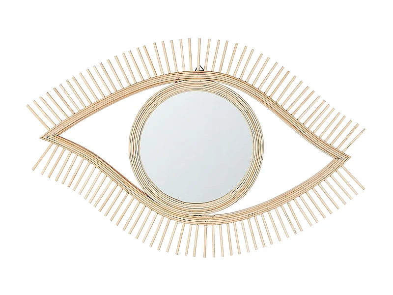 Wandspiegel SOYOPA 79 cm 48 cm Bamboehout Natuurlijk