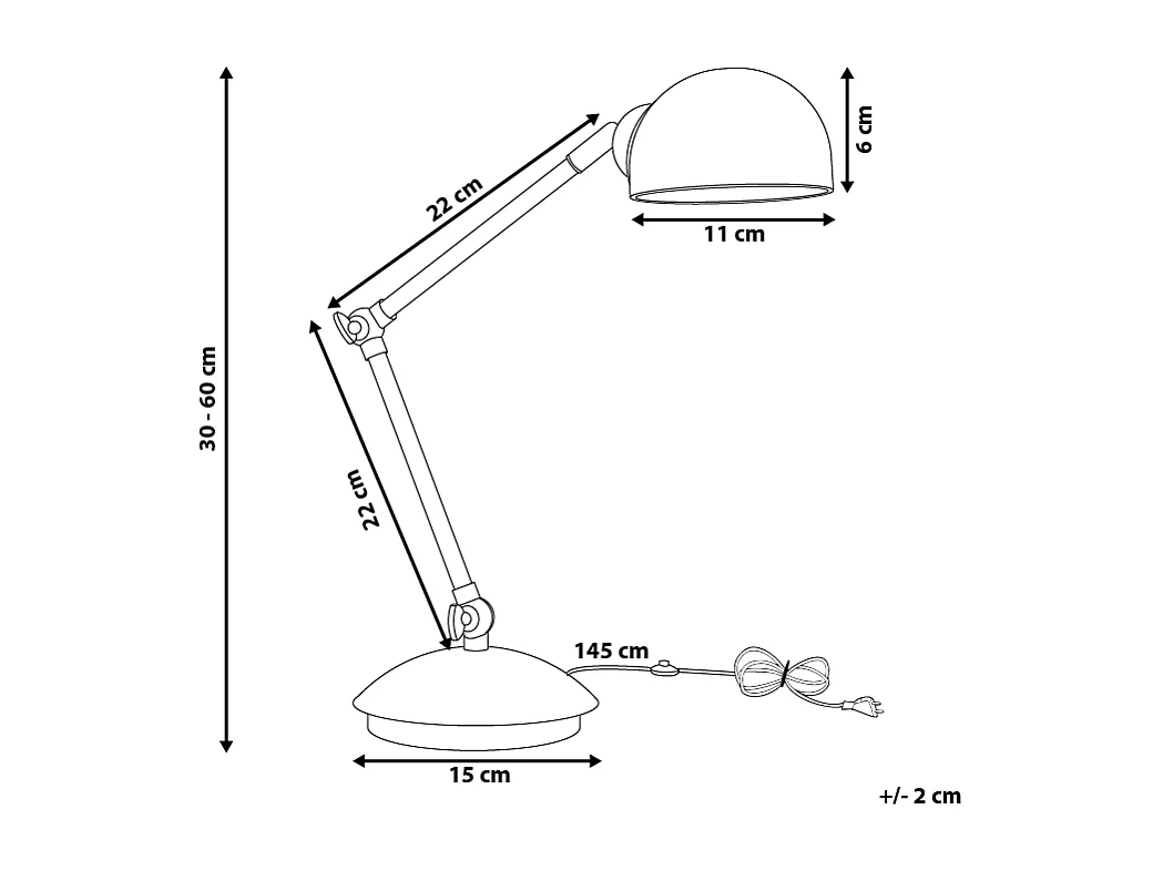 Schreibtischlampe HELMAND verstellbar Metall Weiss