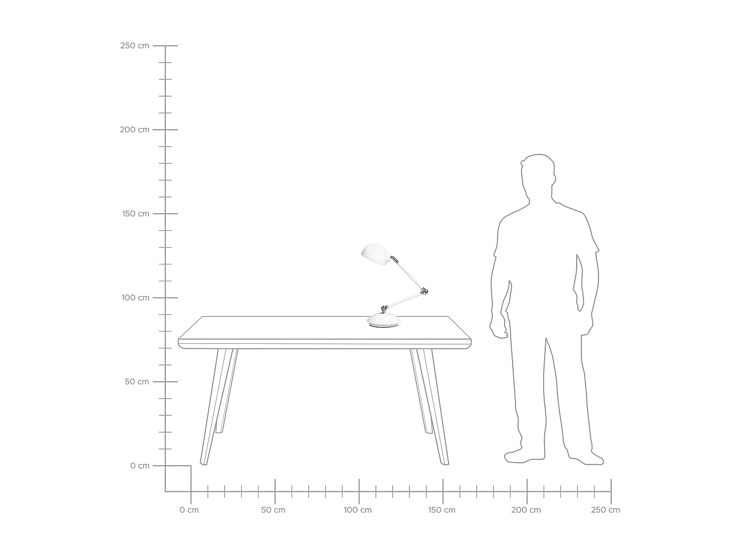 Schreibtischlampe HELMAND verstellbar Metall Weiss