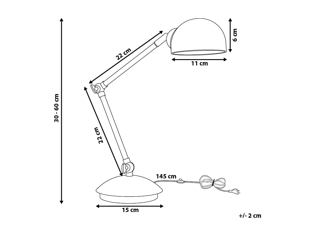 Lampada da scrivania HELMAND Regolabile Metallo Bianco