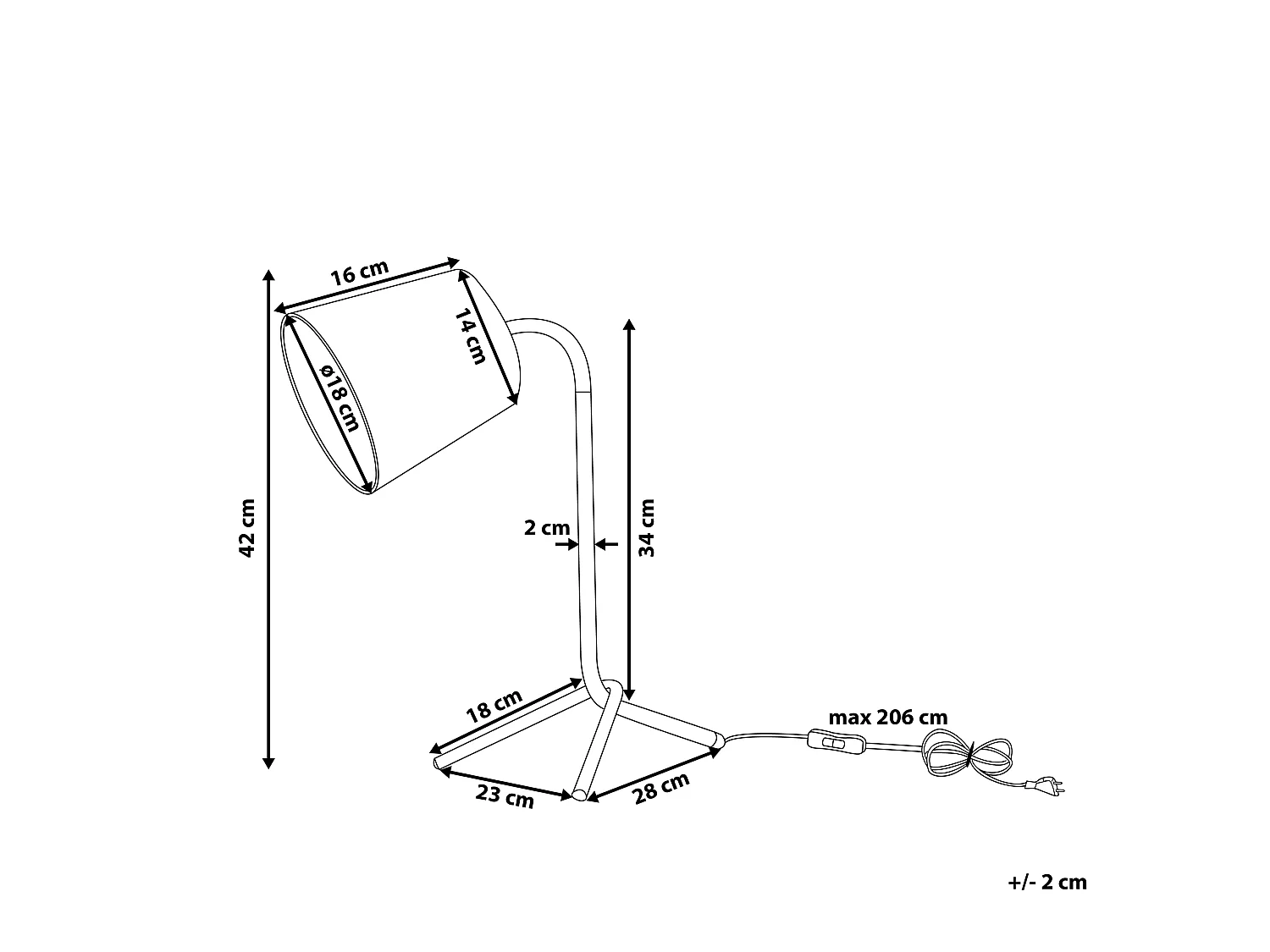Lampe de bureau MOOKI Réglable Métal Noir