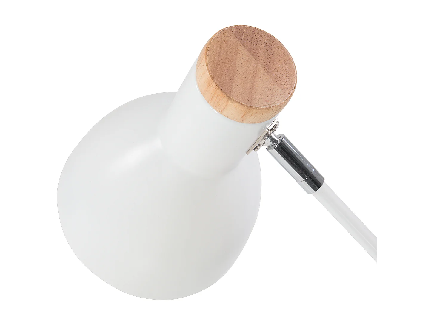 Skandinavische Tischlampe Metall/Holz weiß Peckos