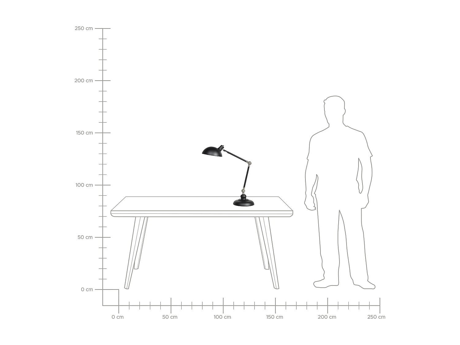 Lampe de bureau MERAMEC Réglable Métal Noir