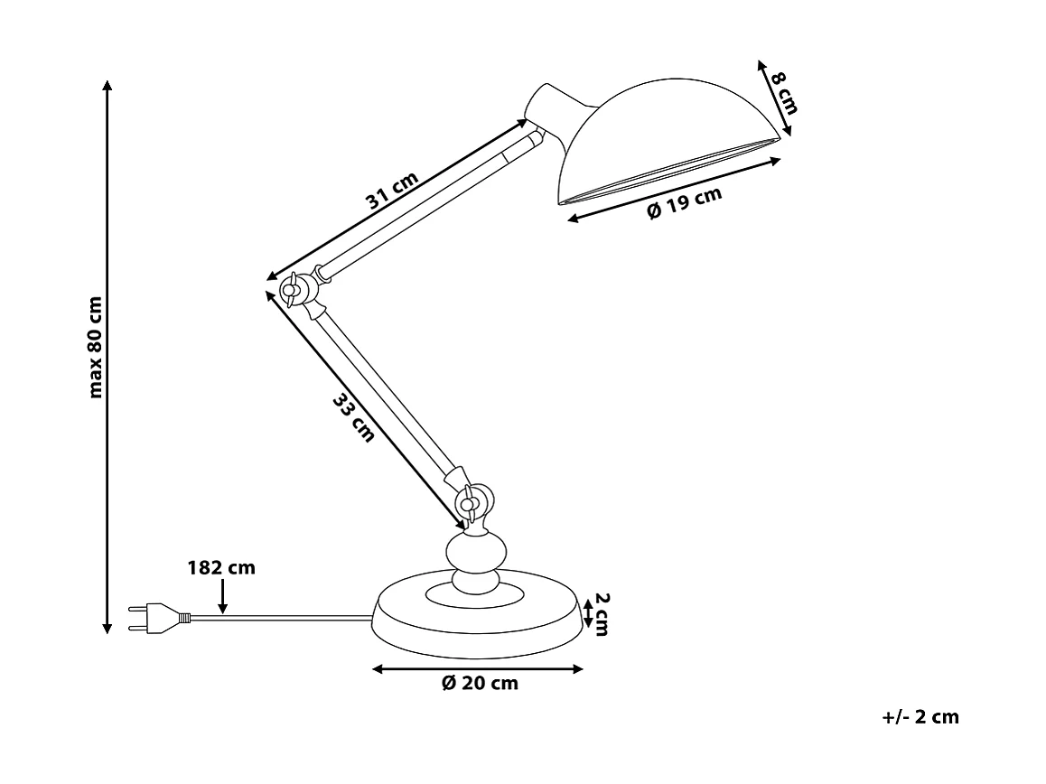 Lampe de bureau MERAMEC Réglable Métal Blanc