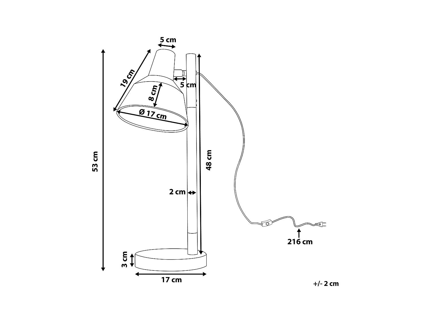 Lámpara de escritorio ALDAN ajustable Metal Blanco