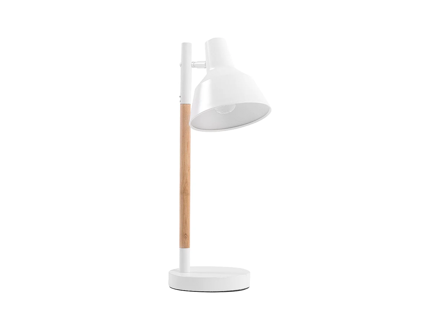 Stilvolle Tischlampe Metall & Holz weiß Aldan