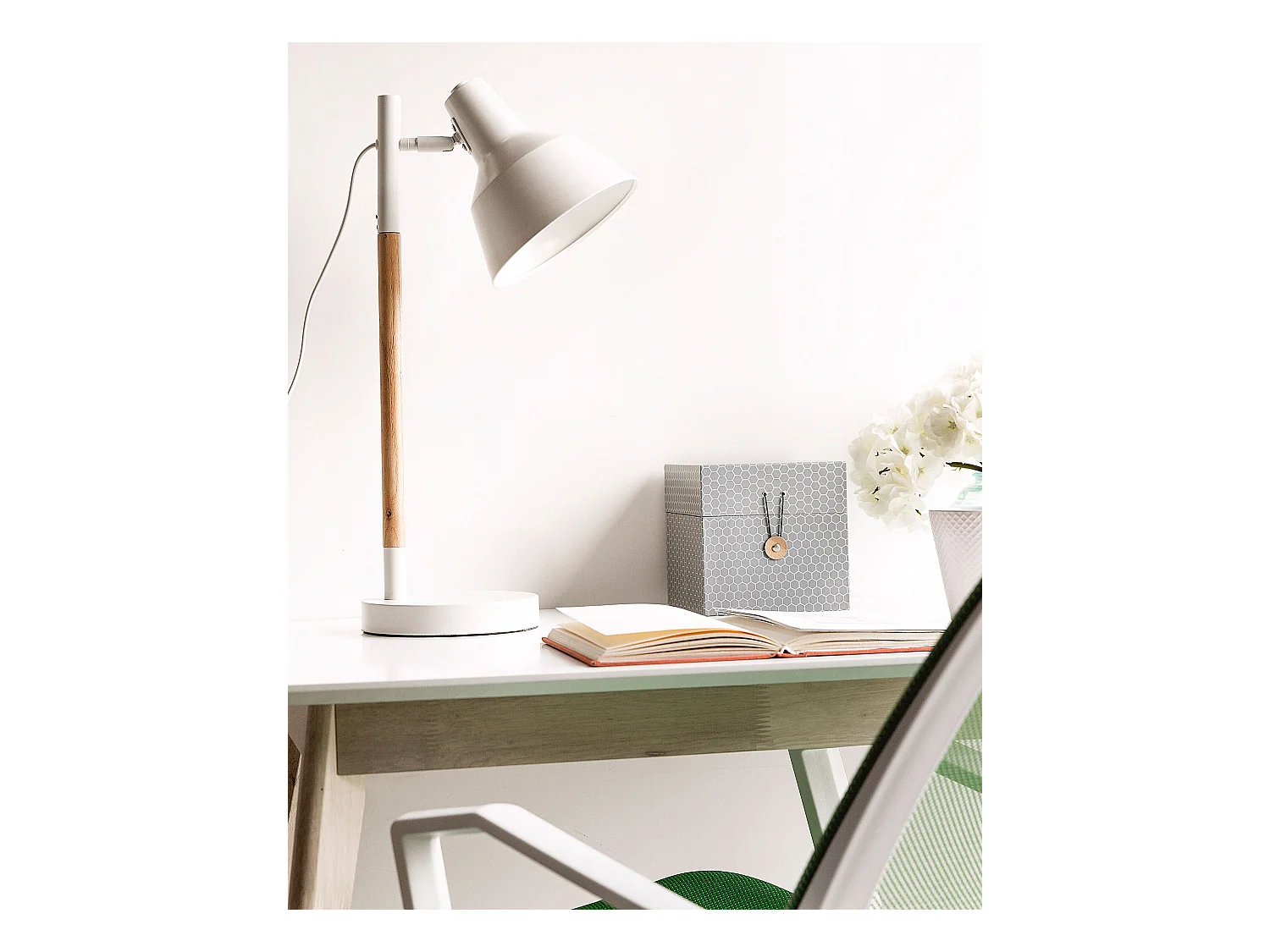 Lampe de bureau ALDAN Réglable Métal Blanc