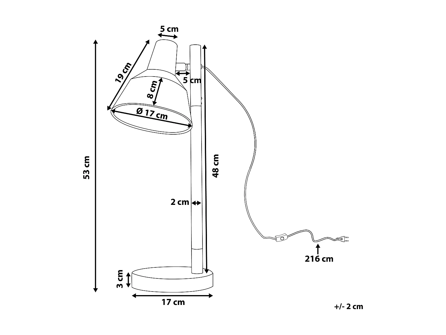 Stilvolle Tischlampe Metall & Holz weiß Aldan