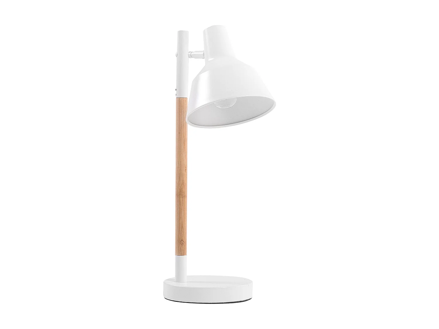 Stilvolle Tischlampe Metall & Holz weiß Aldan