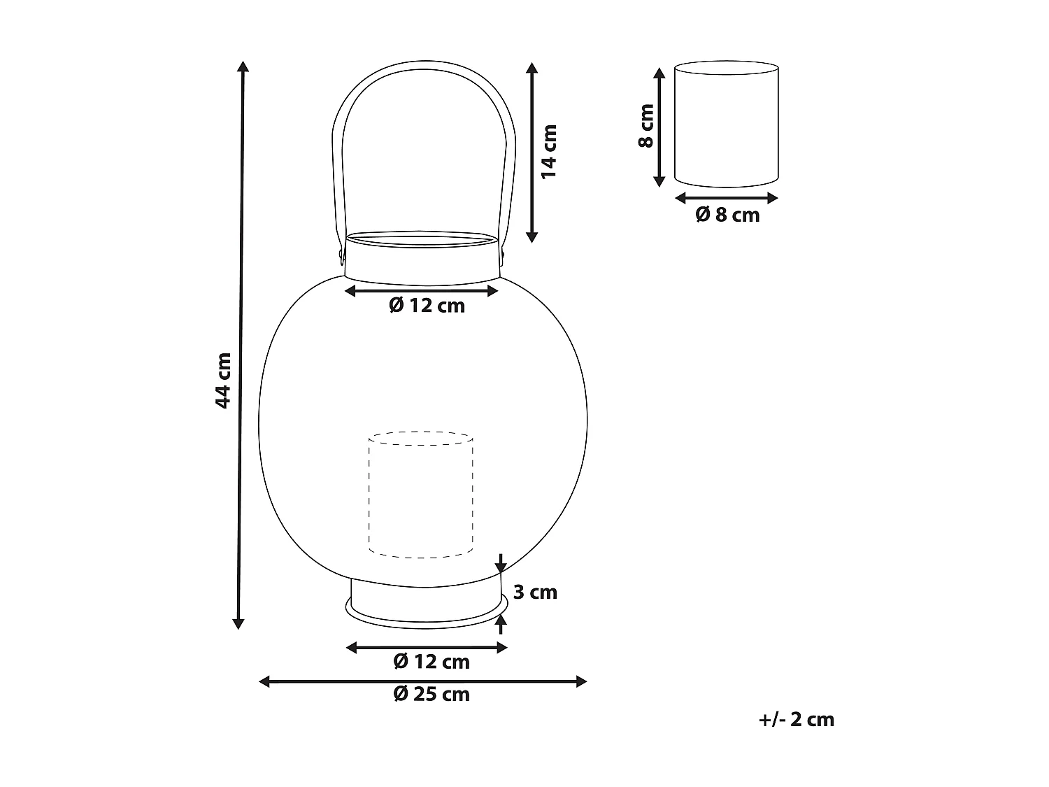 Lanterne LANTAU Métal 30 cm Doré