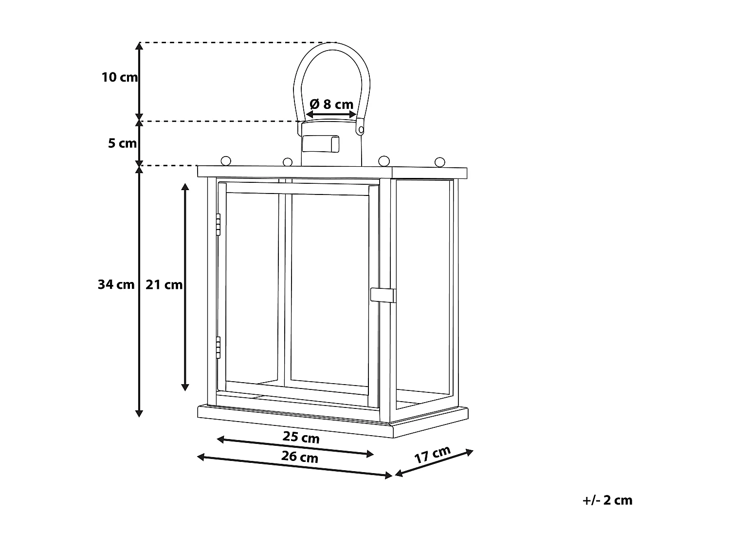 Lanterne TENERIFE Métal 49 cm Laiton