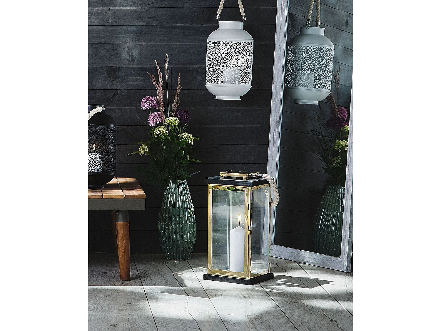 Lanterne BORNEO Métal 41 cm Laiton