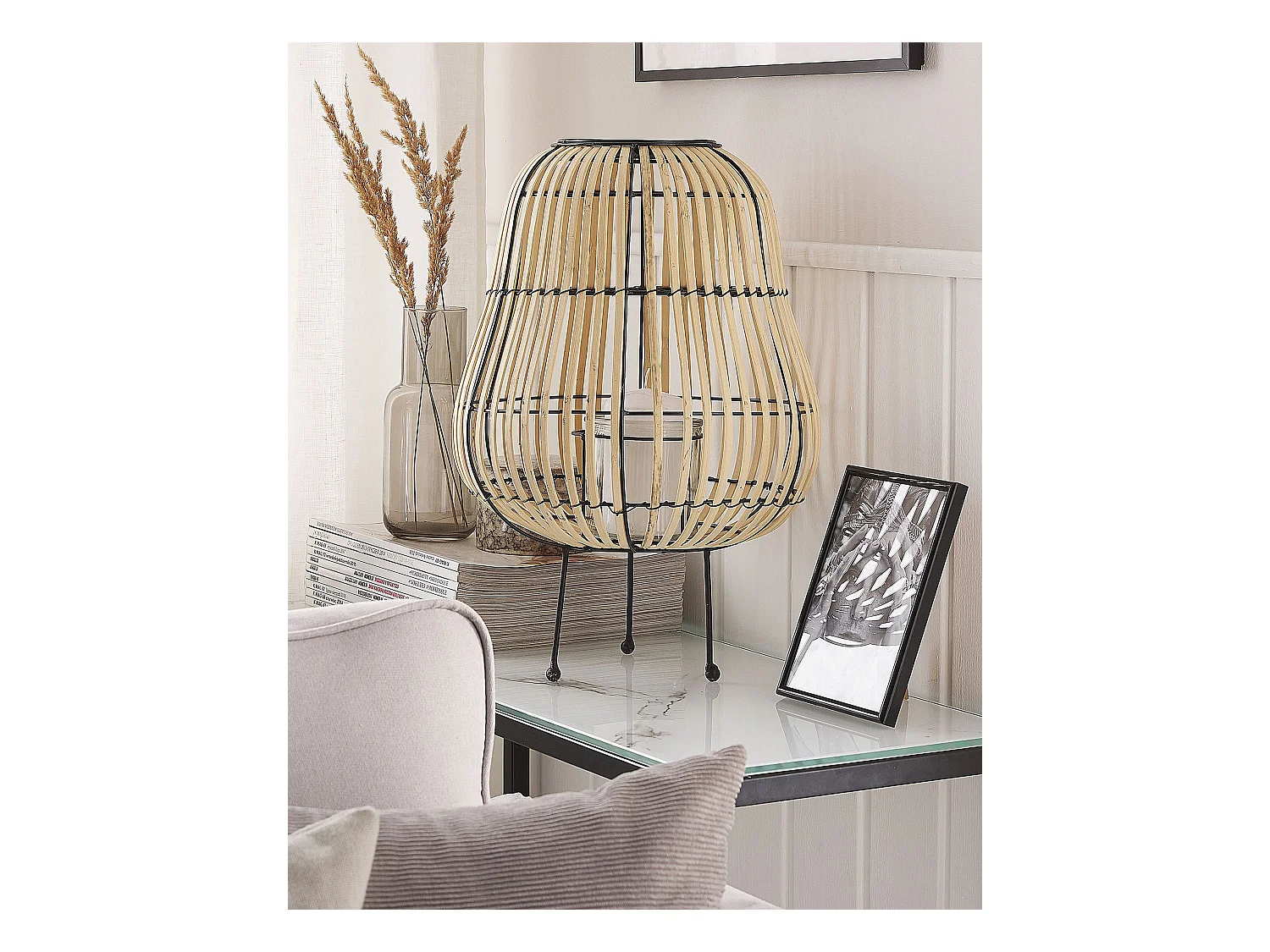 Laterne BERKNER Holz 44 cm Naturfarben