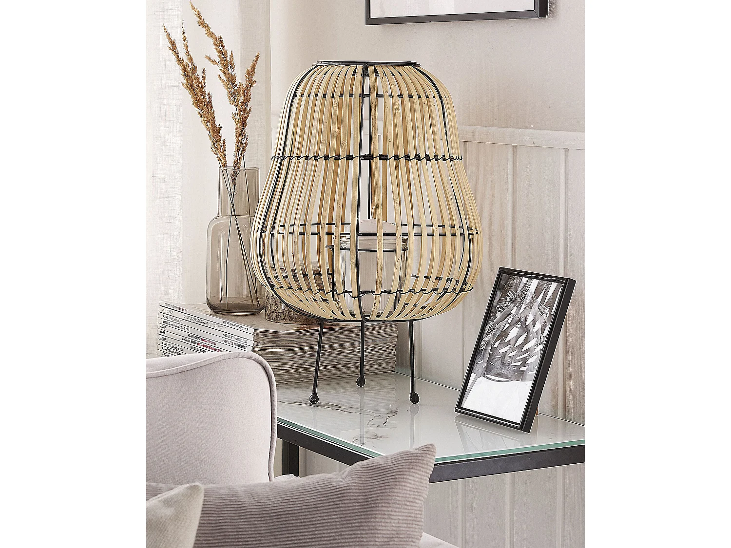 Lanterne BERKNER Bois de saule 44 cm Naturel