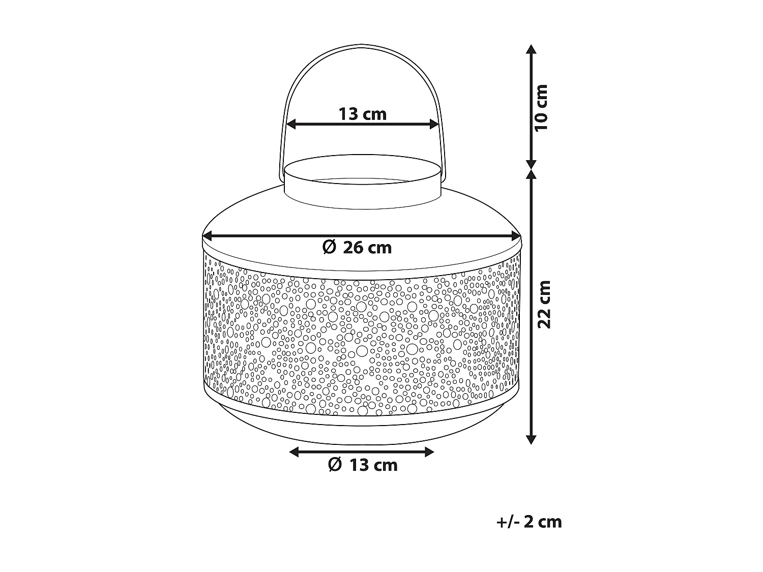 Lanterna CORFU Metal 22 cm Dourado