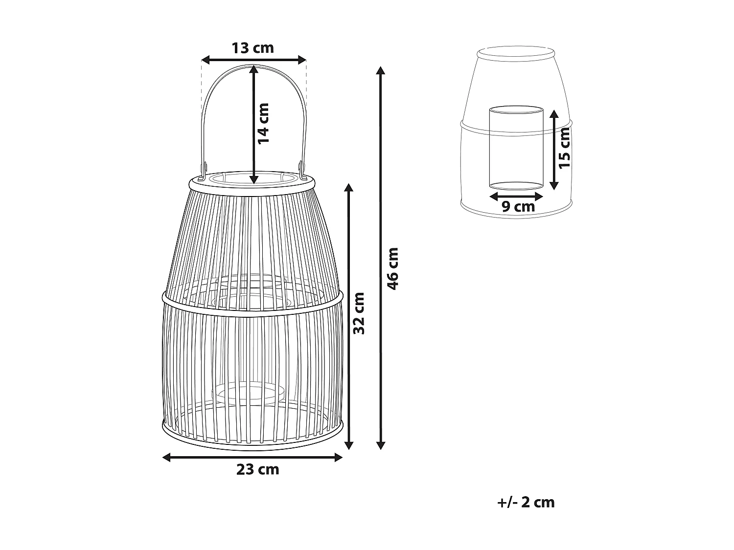 Laterne Holz beige mit Henkel Landhaus Stil Hoste