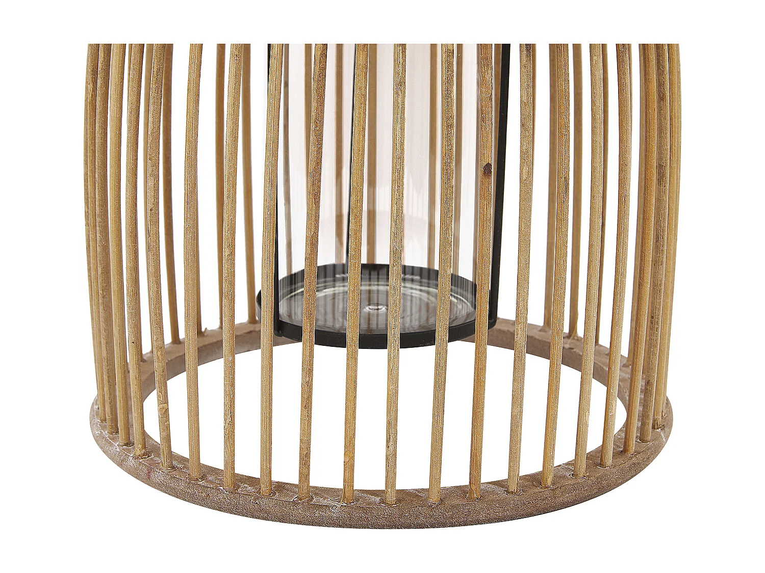 Laterne Holz beige mit Henkel Landhaus Stil Hoste