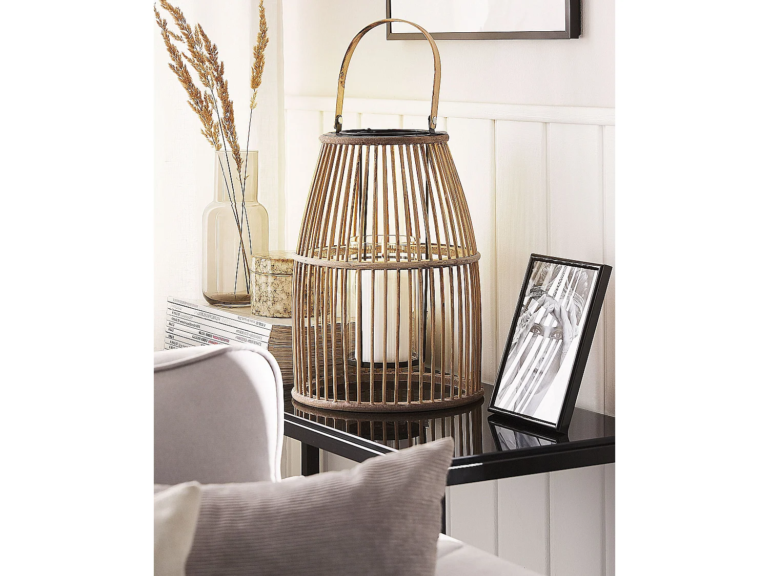 Lanterna HOSTE Legno di bambù 32 cm Beige