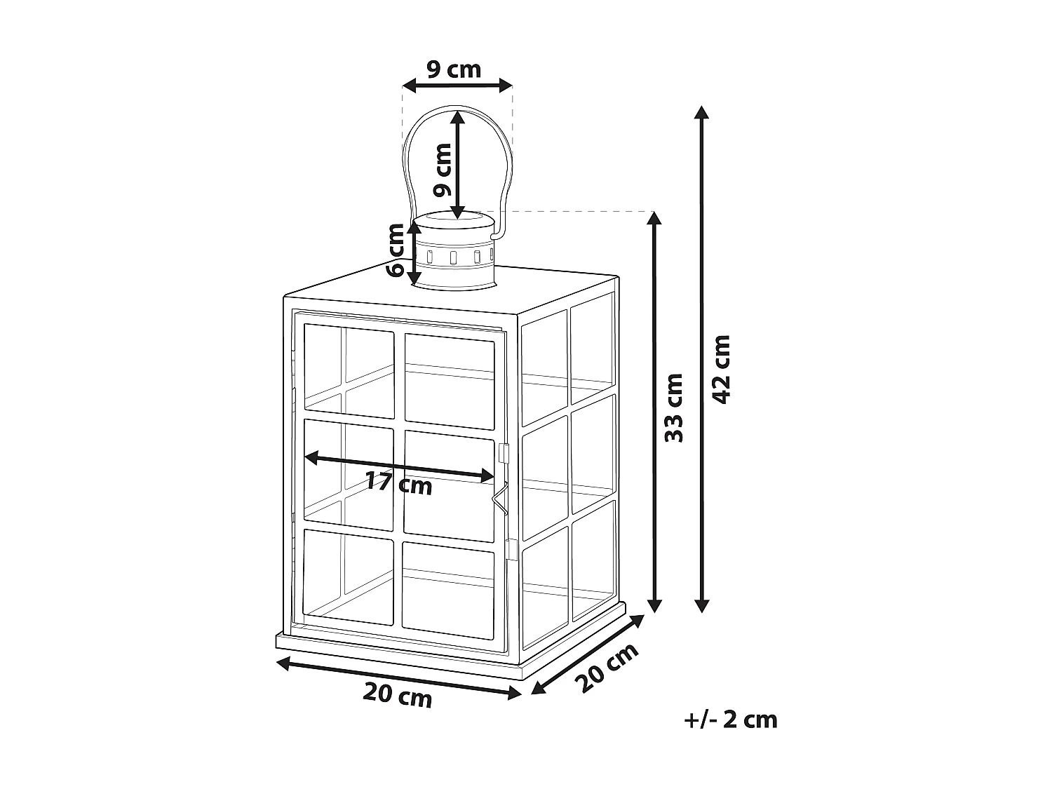 Lanterne BINTAN Métal 33 cm Noir