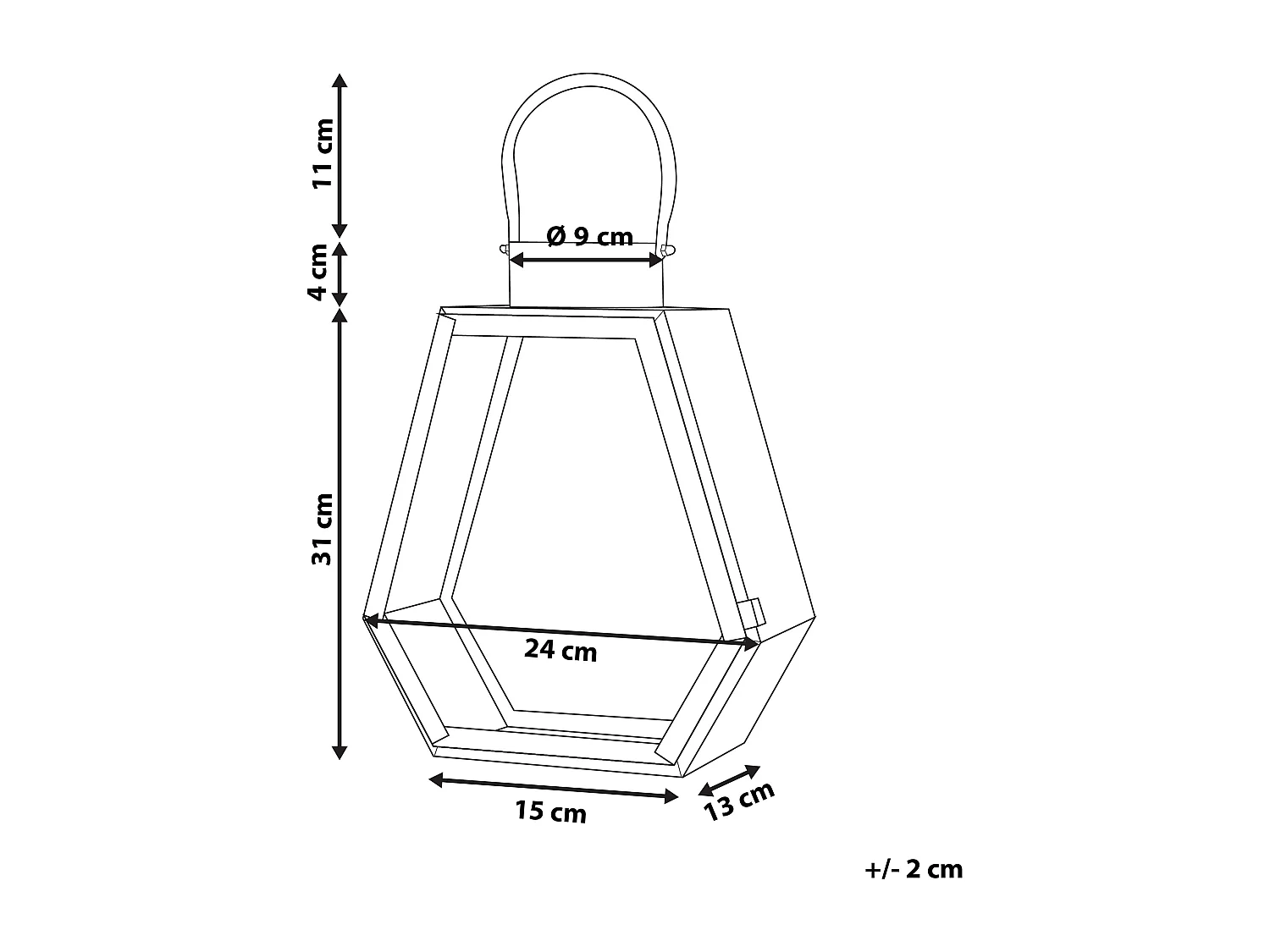 Lantaarn CORSICA RVS 46 cm Zilver