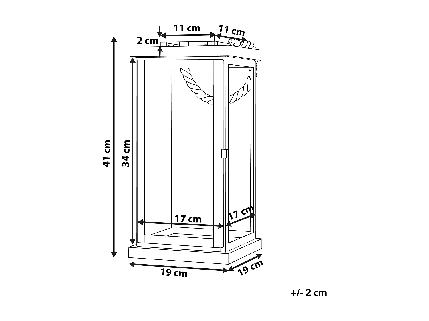 Lanterne de jardin Lanterne BORNEO Métal 41 cm Argenté