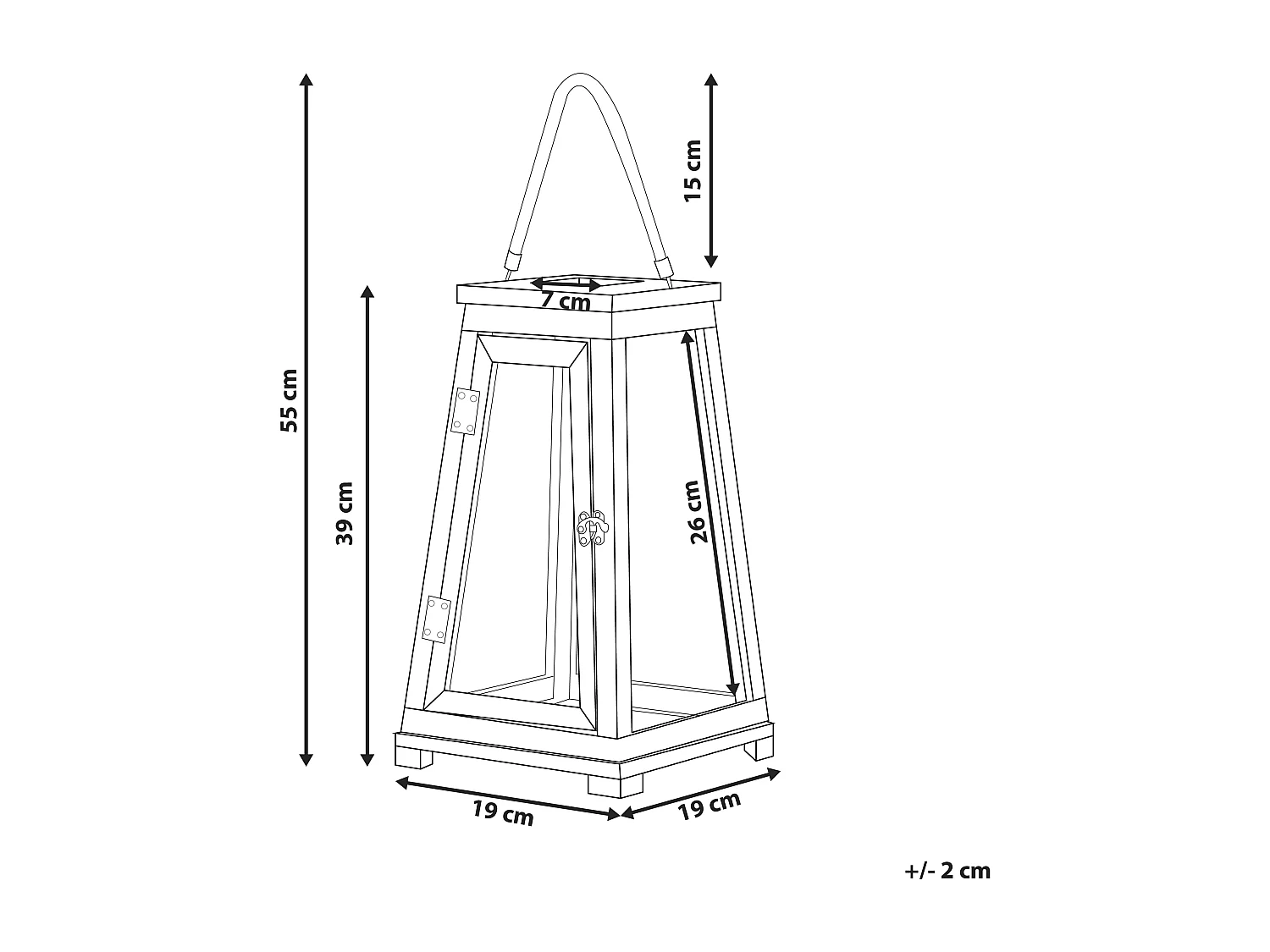 Linterna PULAU Madera 39 cm Marrón