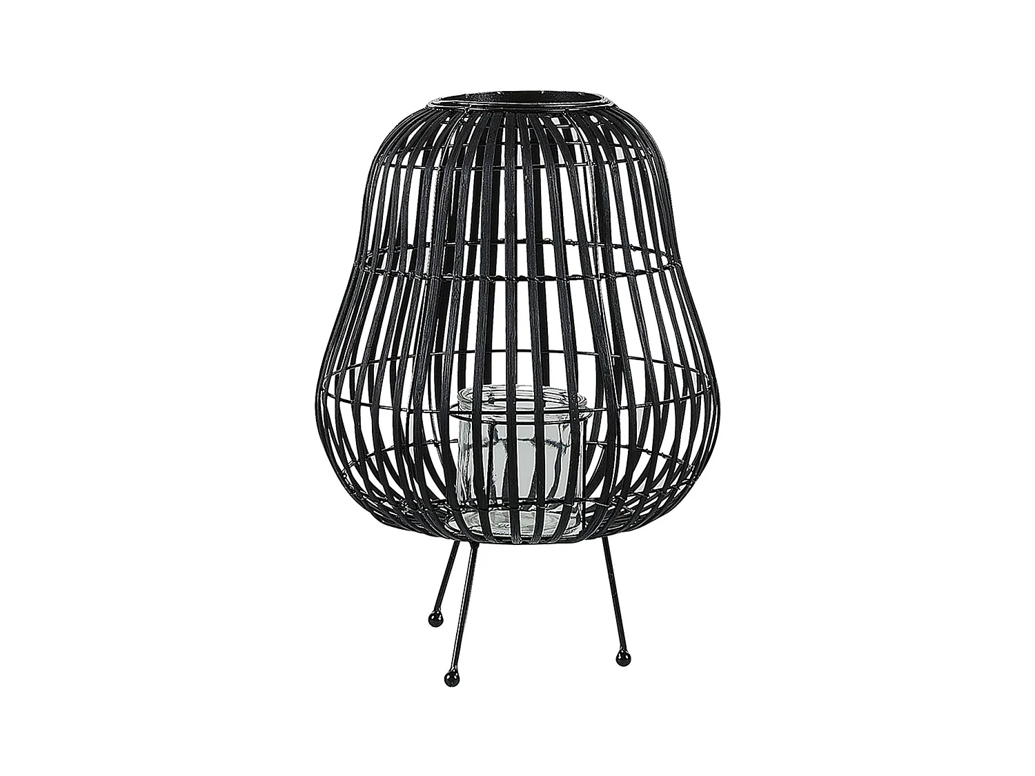 Lantaarn BERKNER Hout 44 cm Zwart