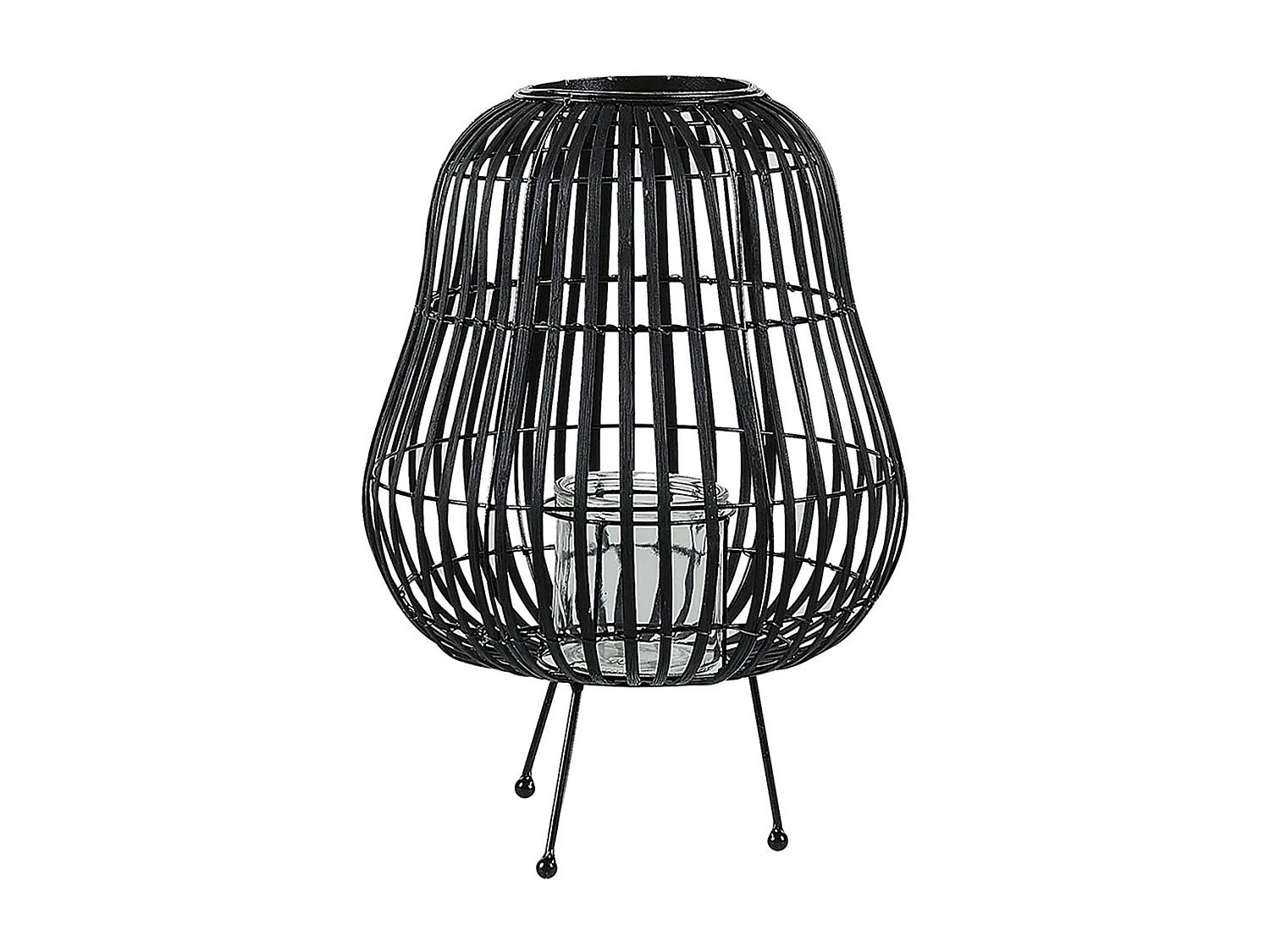 Lantaarn BERKNER Hout 44 cm Zwart