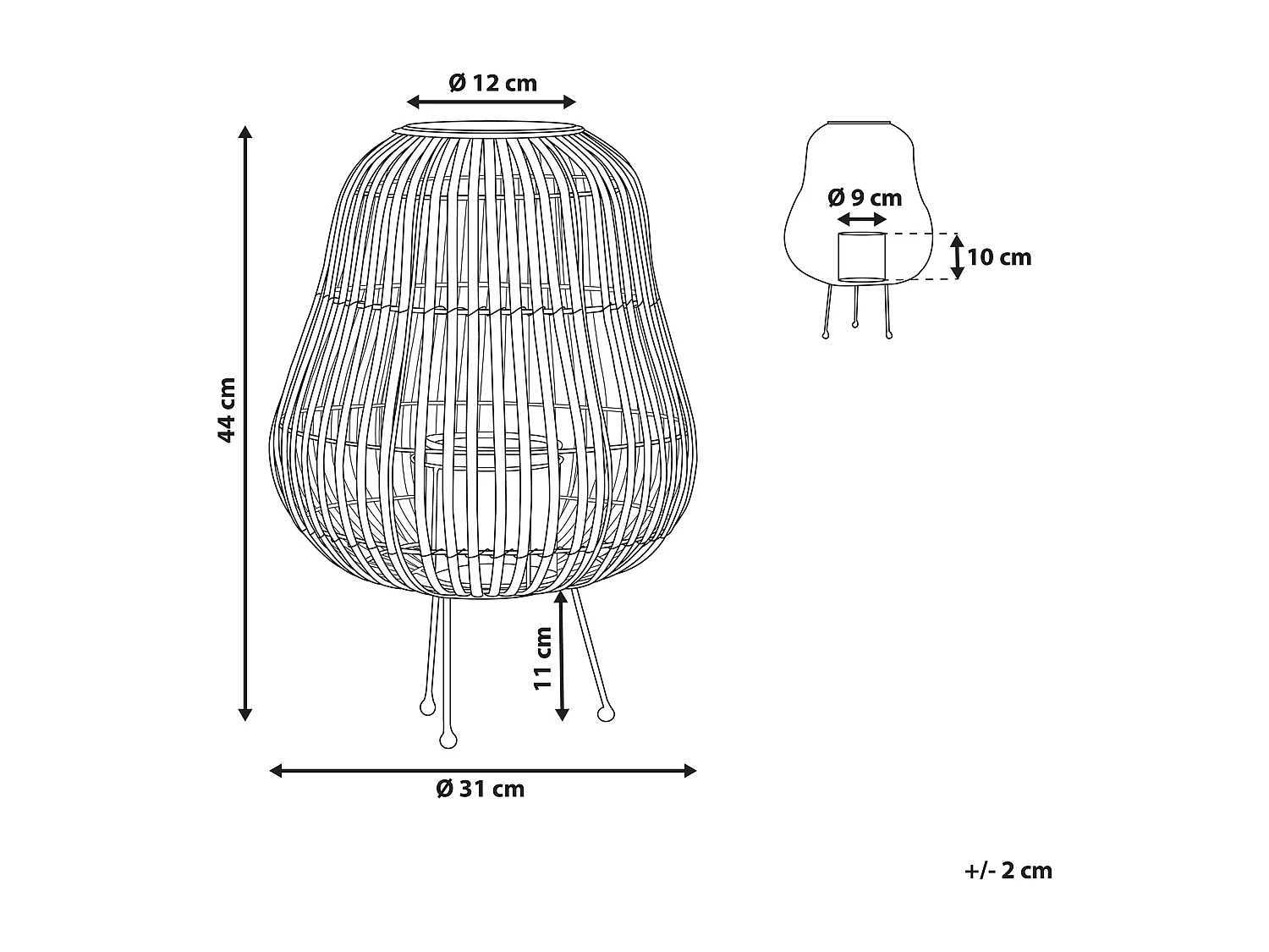 Lantaarn BERKNER Hout 44 cm Zwart