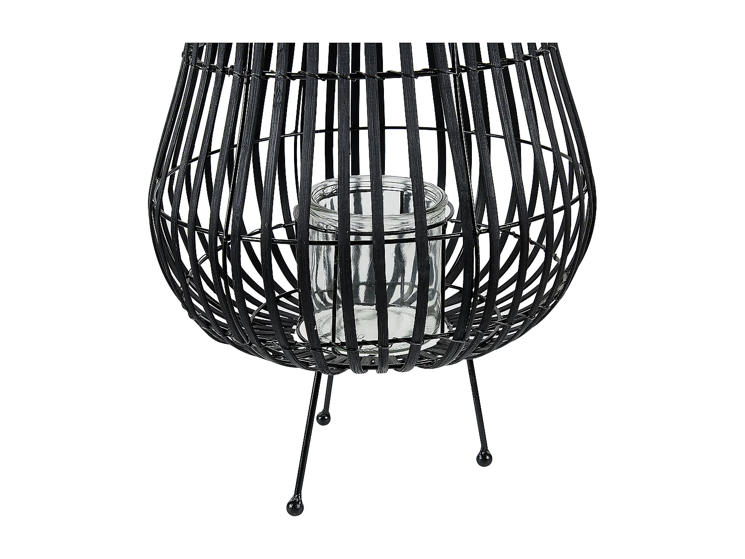 Lantaarn BERKNER Hout 44 cm Zwart