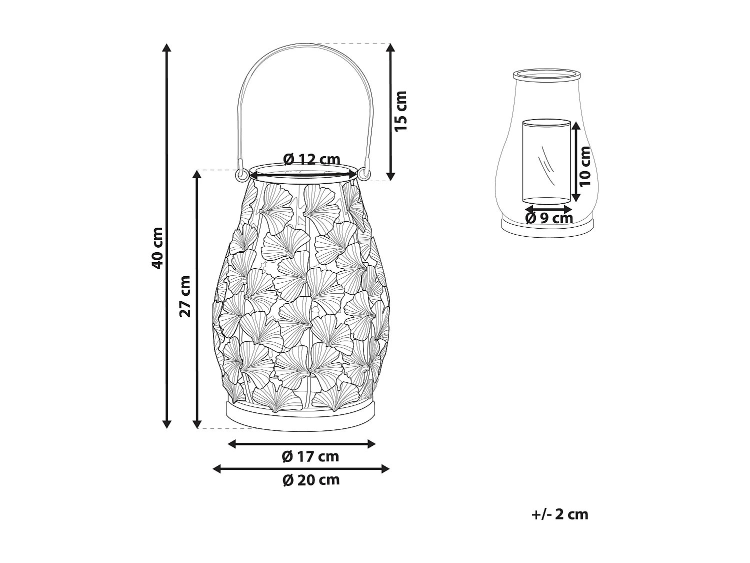 Lantaarn SOMERSET Metaal 40 cm Goud