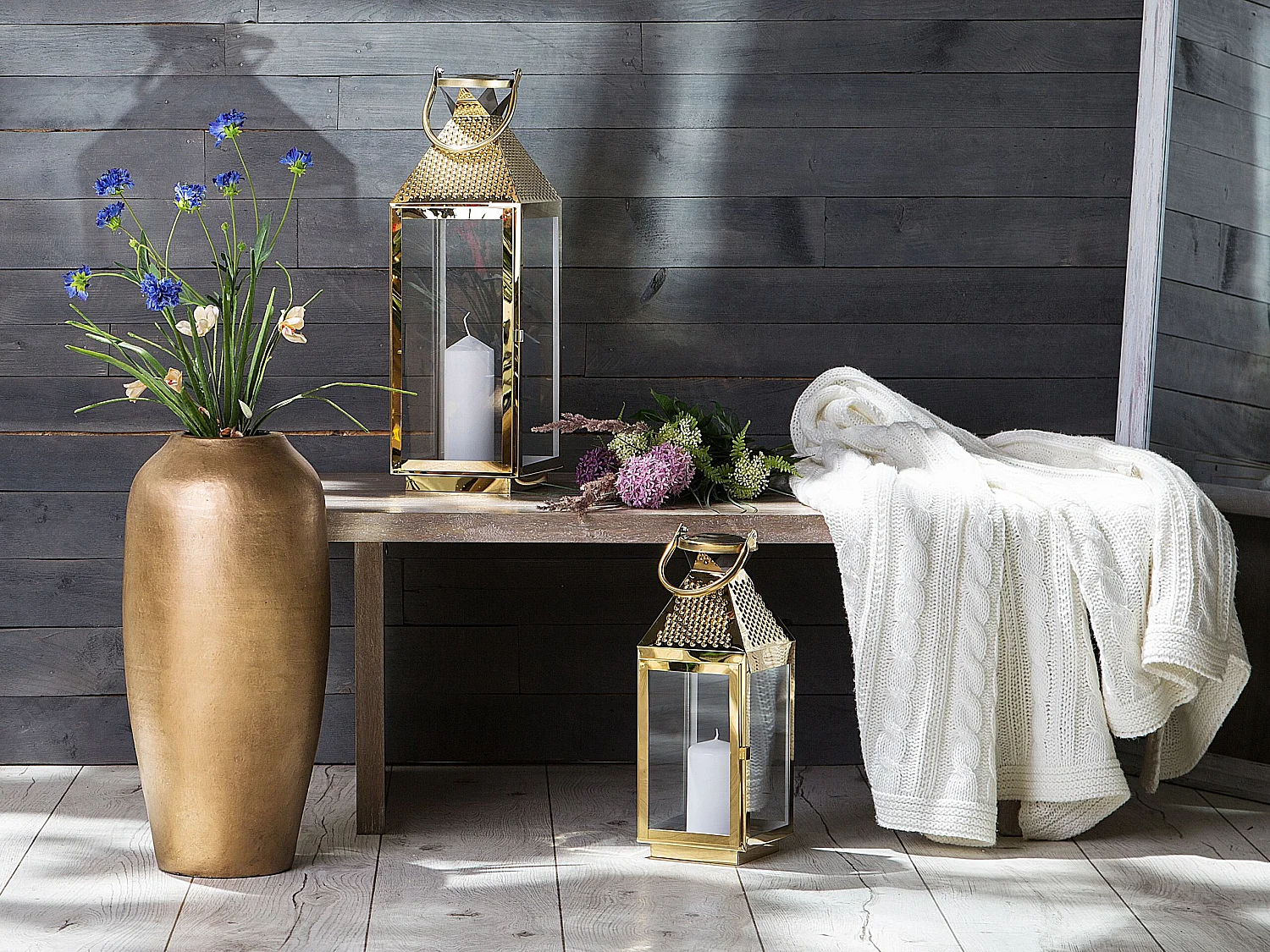 Lanterna in ottone 40 cm BALI