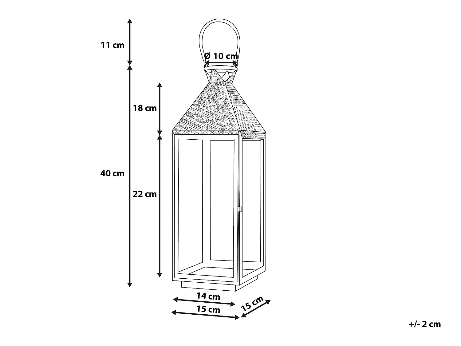 Lanterna in ottone 40 cm BALI