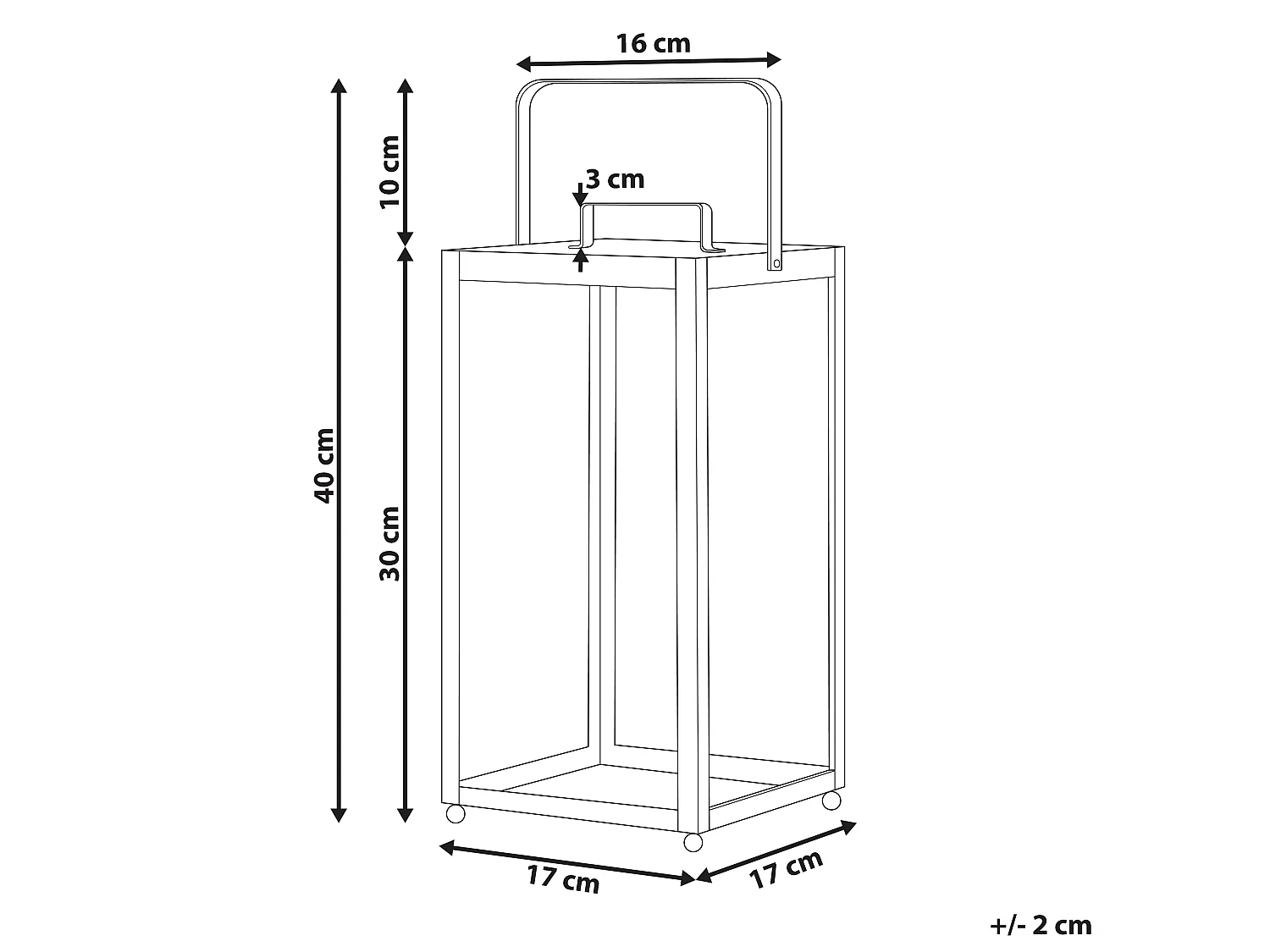 Lanterne LEPAR Métal 30 cm Noir
